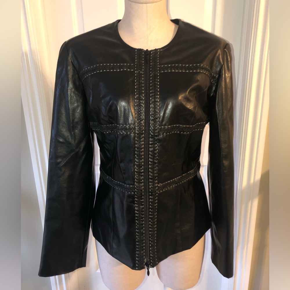Joseph Ribkoff faux leather jacket
